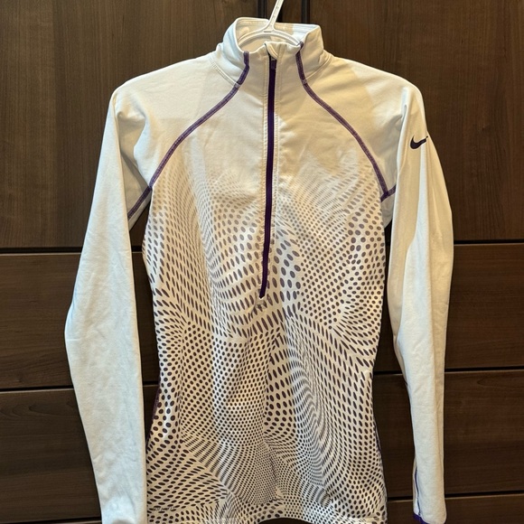 Nike White and Purple Patterned Zip-Up - Picture 1 of 11